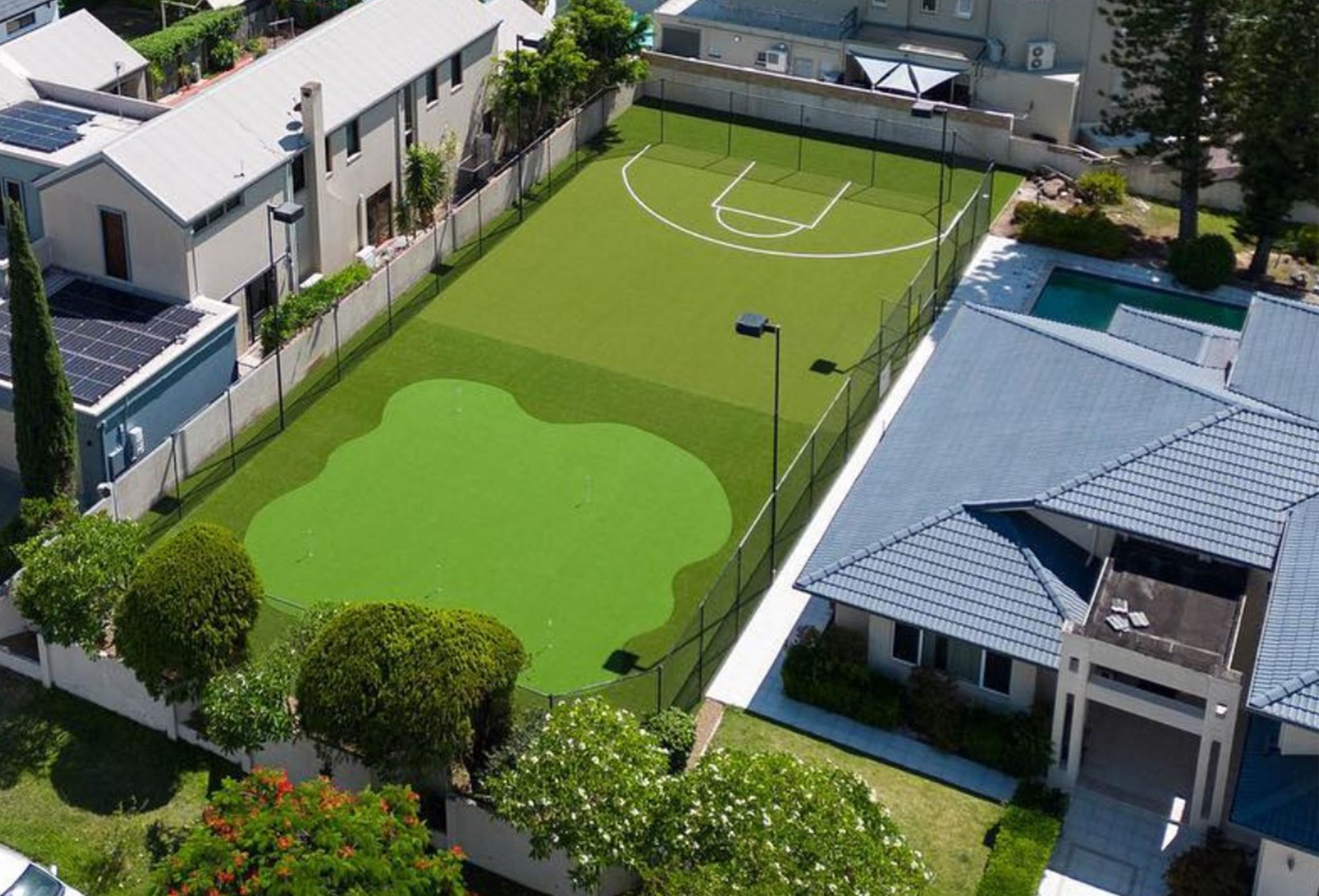 Gold Coast private residence by Turfers Paradise featuring Synlawn Mini golf, Summer HD and Coolplay.